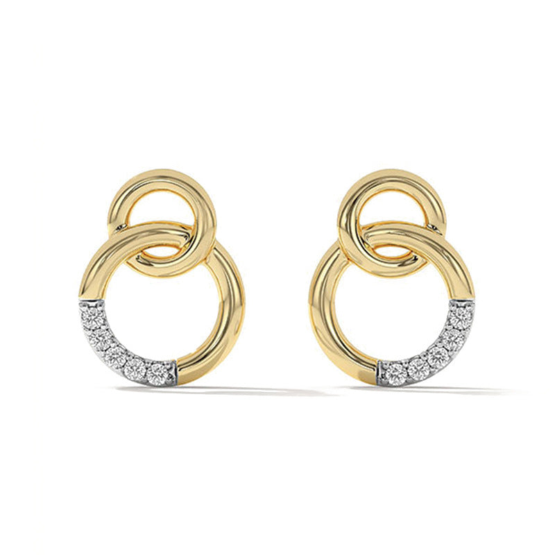 JUSSAN Pave Minimal Luxe Sterling Silver Earrings