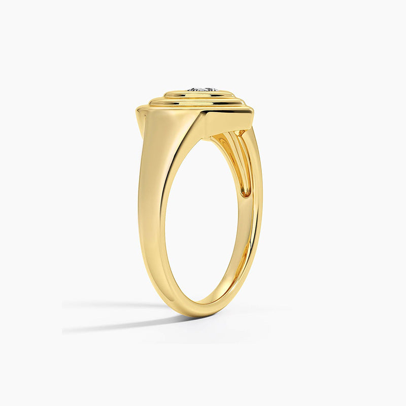 JUSSAN Heart Pave Minimal Sterling Silver Ring