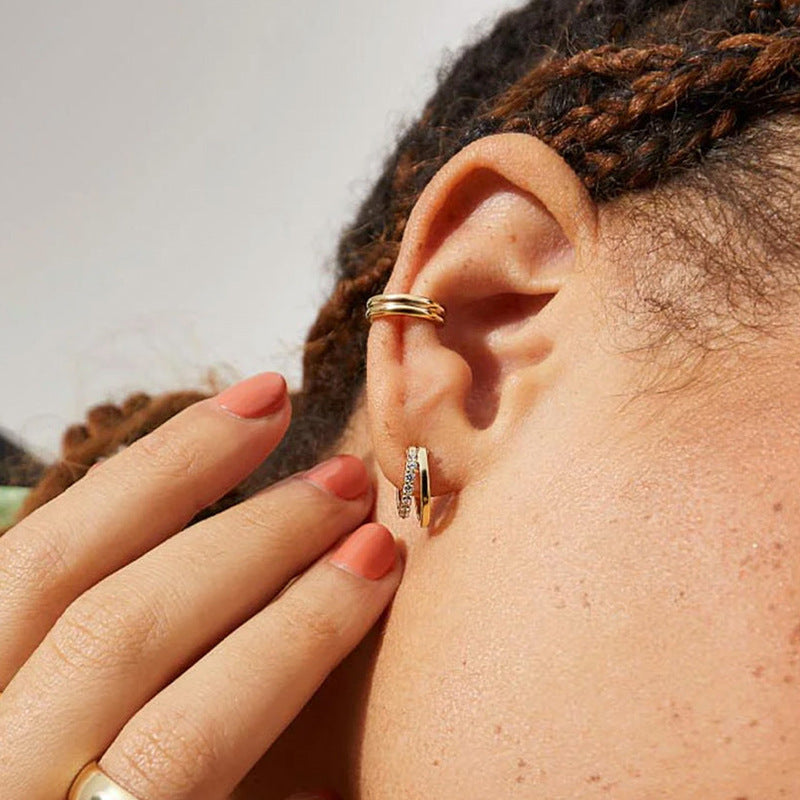 JUSSAN Layered Starlight Sterling Silver Earrings