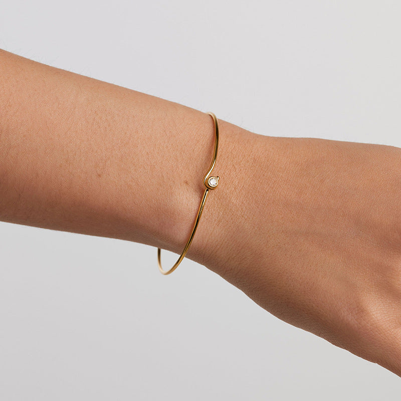 JUSSAN Pave Hoop Sterling Silver Bracelet