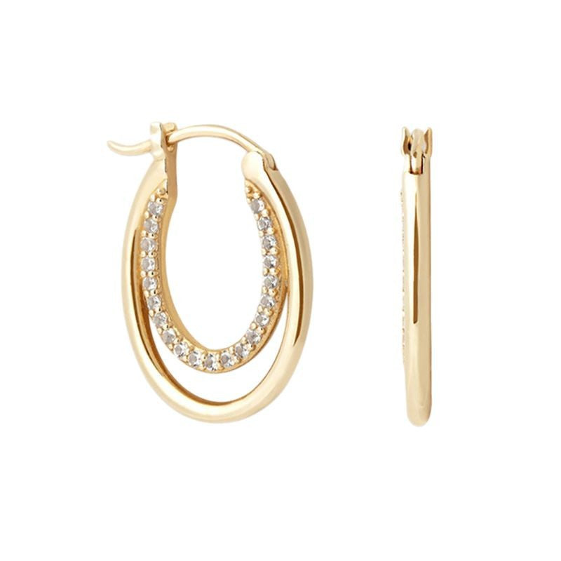 JUSSAN Layered Starlight Sterling Silver Earrings