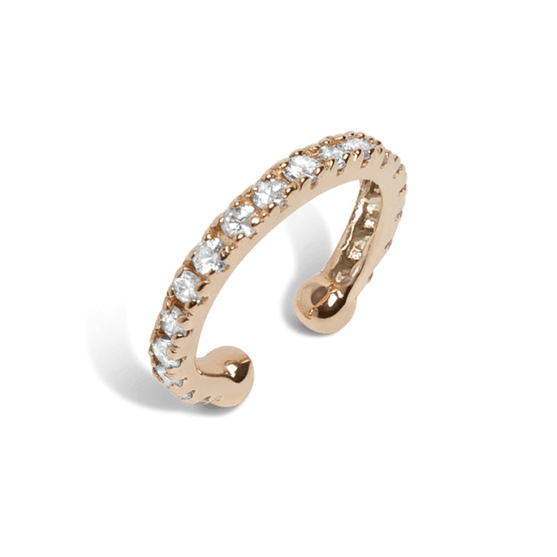 JUSSAN Pave Ear Cuff Luxe Sterling Silver Earrings