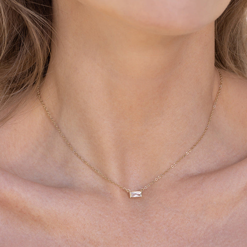 JUSSAN Pave Minimal Luxe Sterling Silver Necklace