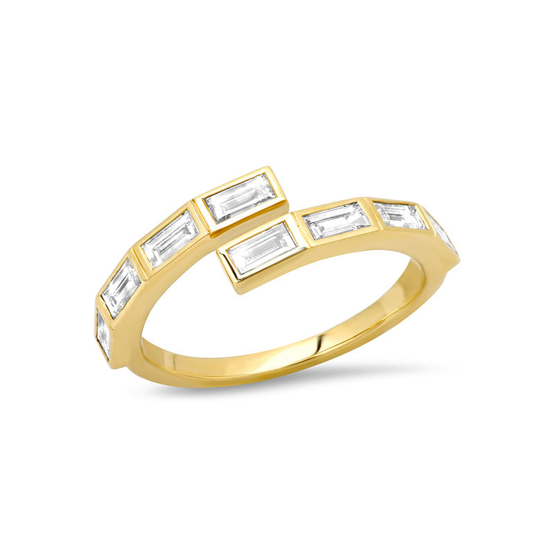 JUSSAN Pave Minimal Sterling Silver Ring
