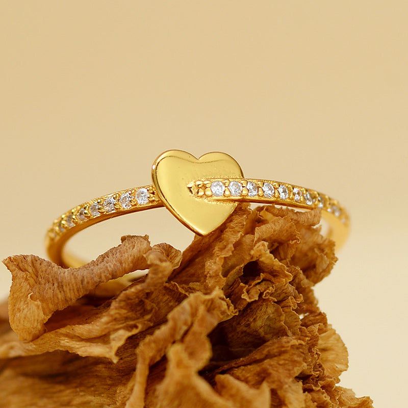 JUSSAN Heart Pave Luxe Sterling Silver Ring