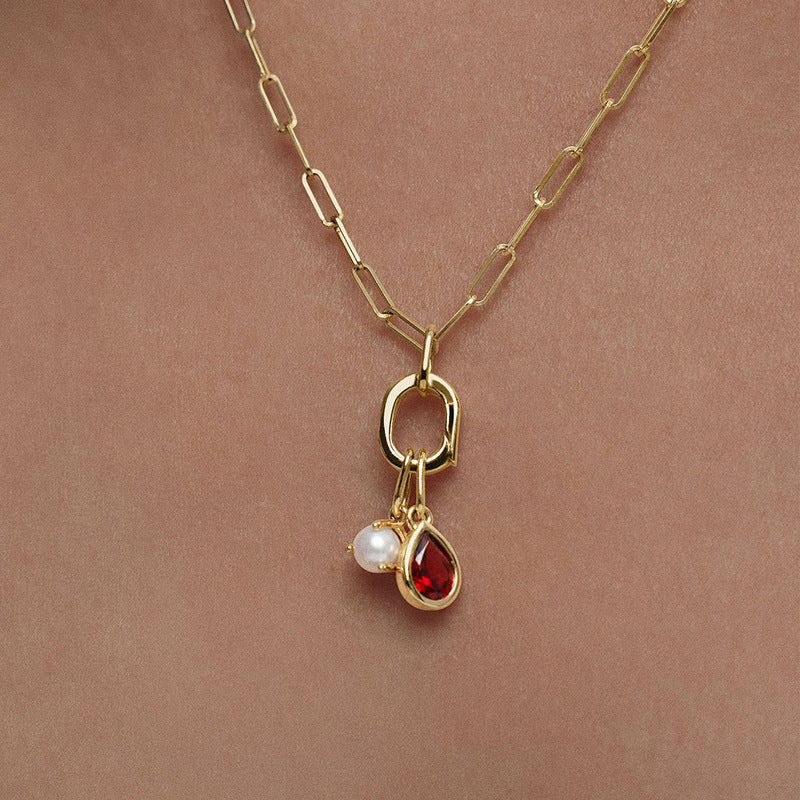 JUSSAN Teardrop Pendant Luxe Sterling Silver Necklace