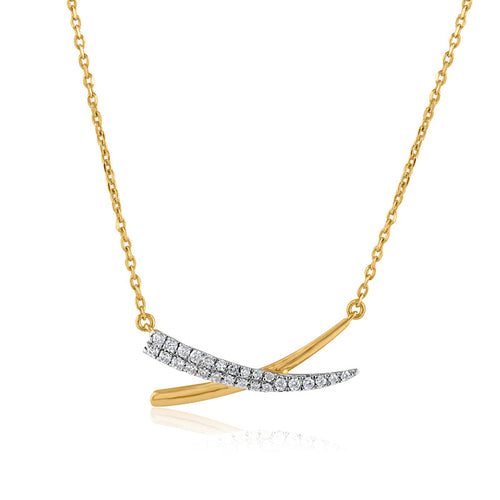 JUSSAN Cross Pave Minimal Sterling Silver Necklace
