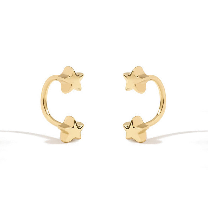JUSSAN Star Minimal Luxe Sterling Silver Earrings