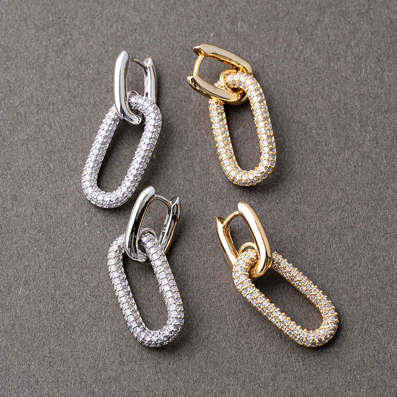 JUSSAN Pave Ear Cuff Sterling Silver Earrings