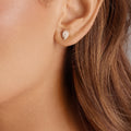 JUSSAN Teardrop Heart Pave Sterling Silver Earrings