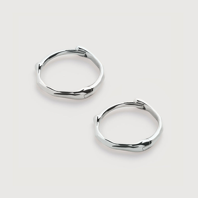 JUSSAN Hoop Minimal Luxe Sterling Silver Earrings