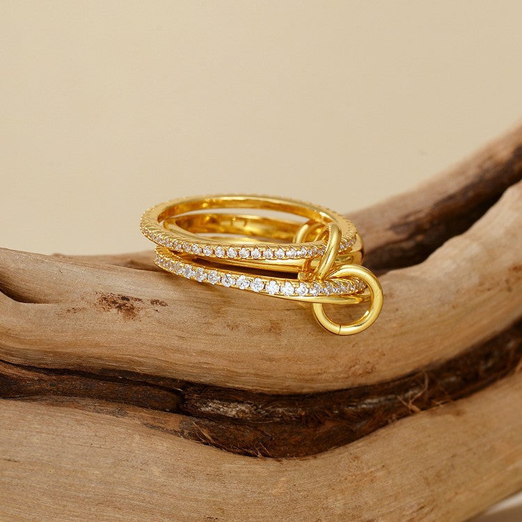 JUSSAN Pave Sterling Silver Ring