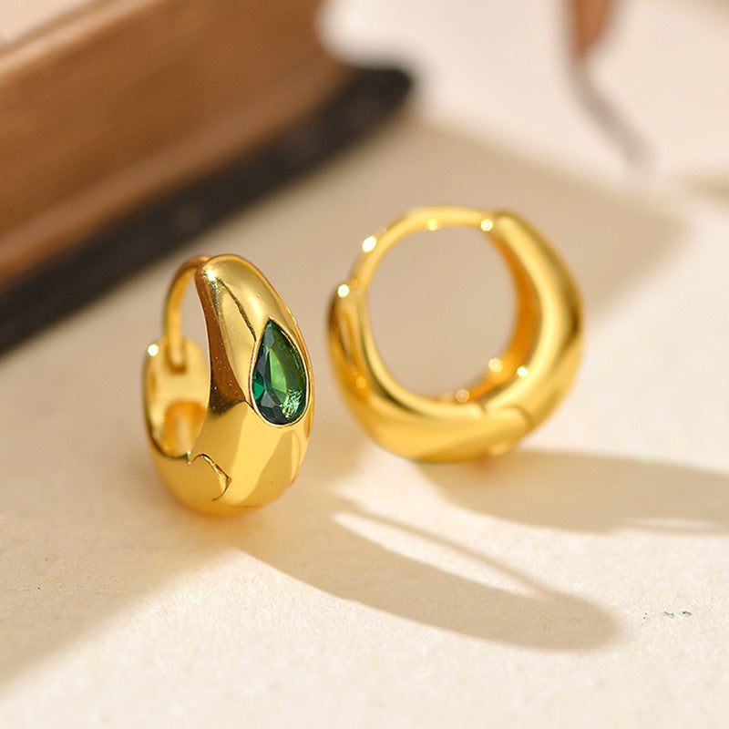 JUSSAN Teardrop Pave Sterling Silver Earrings