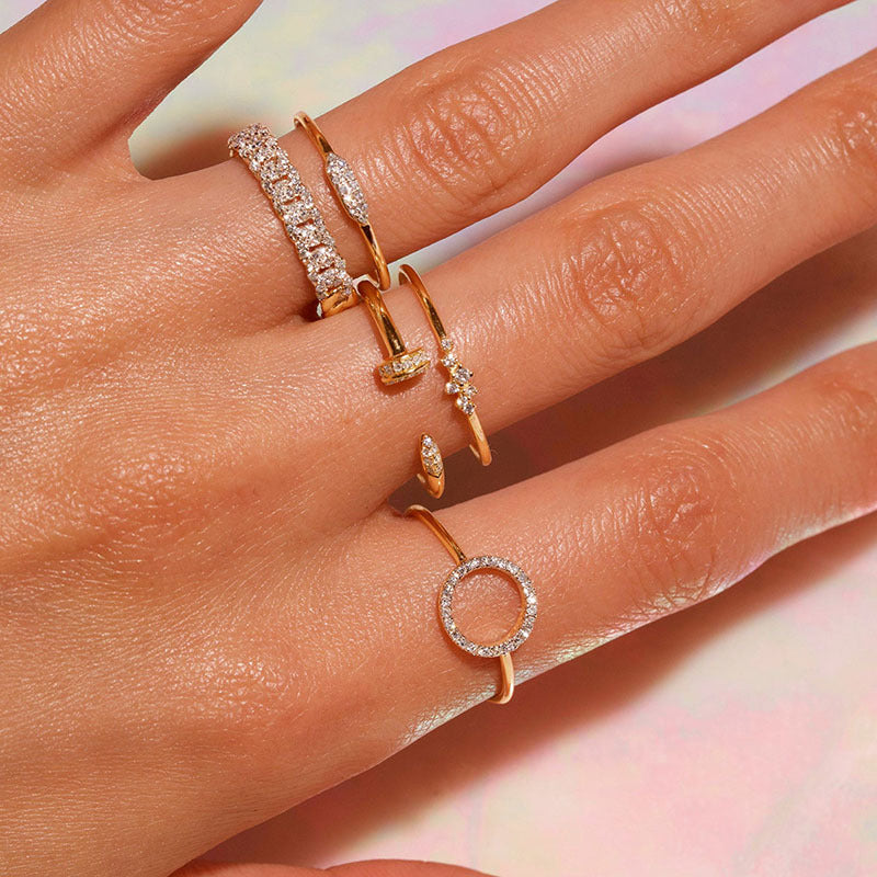 JUSSAN Pave Sterling Silver Ring
