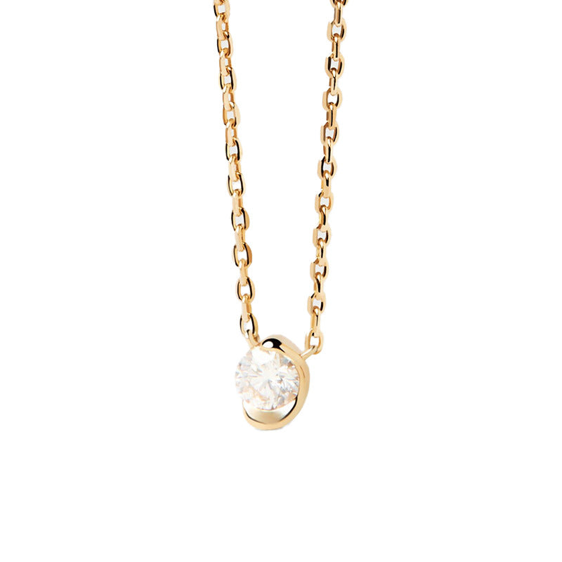 JUSSAN Pave Minimal Sterling Silver Necklace