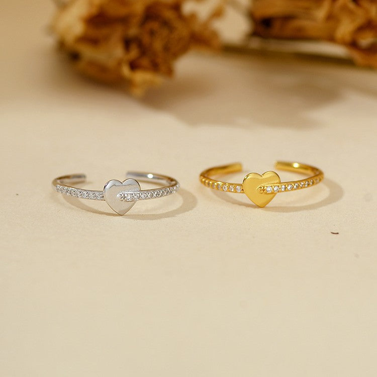 JUSSAN Heart Pave Luxe Sterling Silver Ring