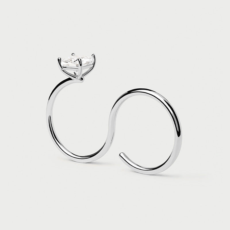 JUSSAN Pave Minimal Luxe Sterling Silver Ring