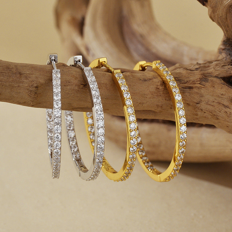JUSSAN Pave Ear Cuff Sterling Silver Earrings
