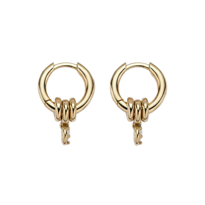 JUSSAN Pave Hoop Sterling Silver Earrings
