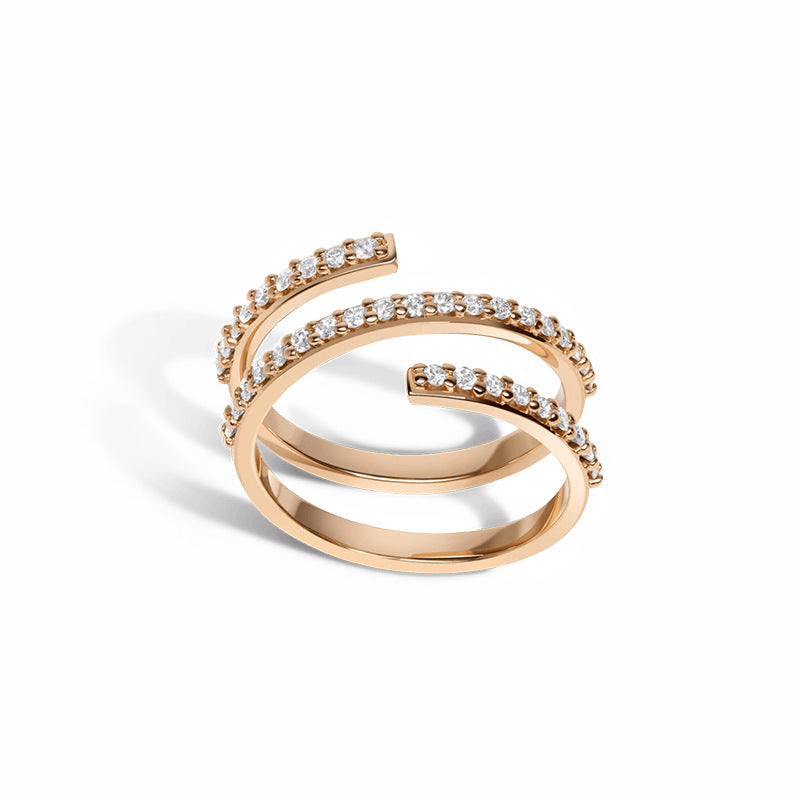 JUSSAN Pave Minimal Luxe Sterling Silver Ring