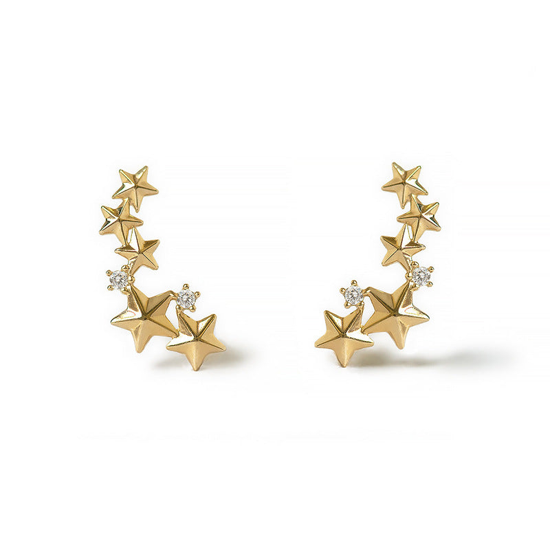JUSSAN Star Pave Luxe Sterling Silver Earrings