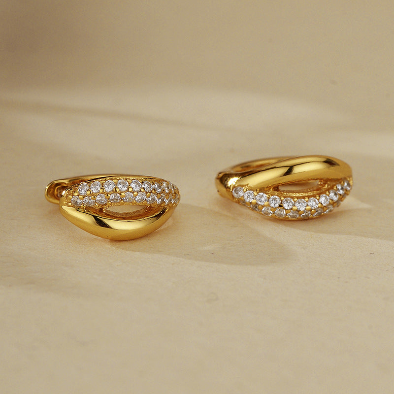 JUSSAN Pave Hoop Luxe Sterling Silver Earrings