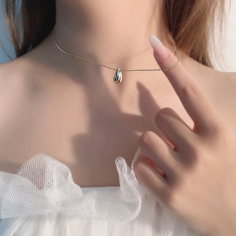 JUSSAN Teardrop Minimal Luxe Sterling Silver Necklace