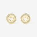 JUSSAN Heart Pave Minimal Sterling Silver Earrings