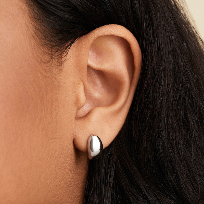 JUSSAN Teardrop Geometric Minimal Sterling Silver Earrings