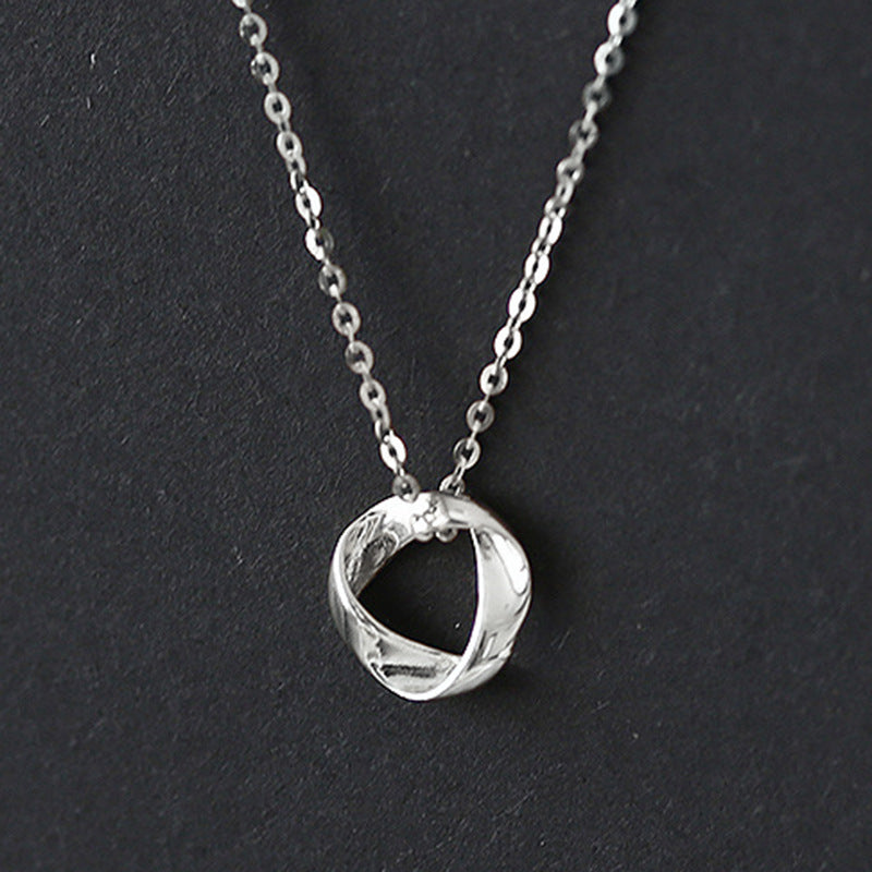 JUSSAN Hoop Minimal Luxe Sterling Silver Necklace