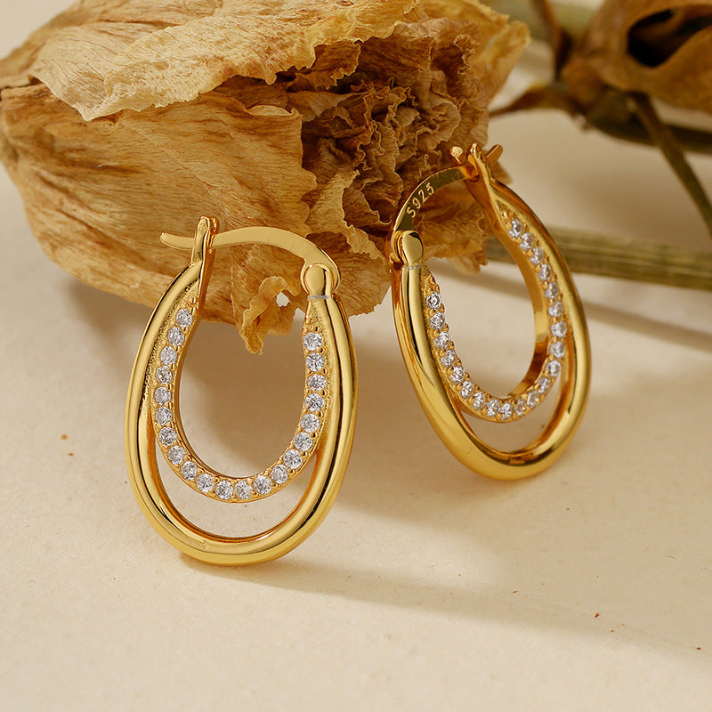 JUSSAN Layered Starlight Sterling Silver Earrings