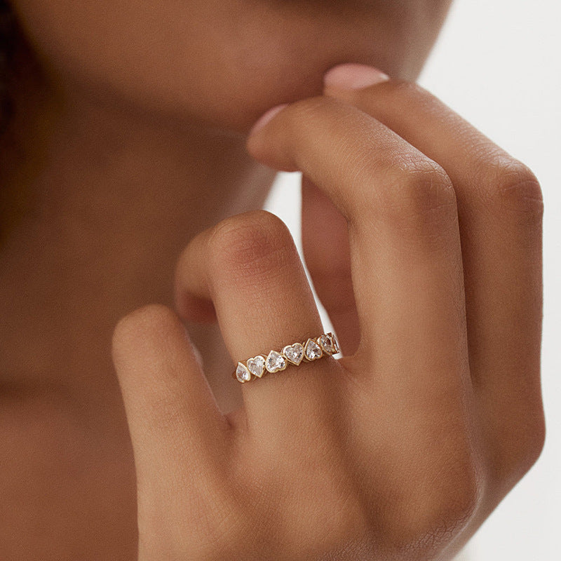 JUSSAN Starlight Heart Sterling Silver Ring