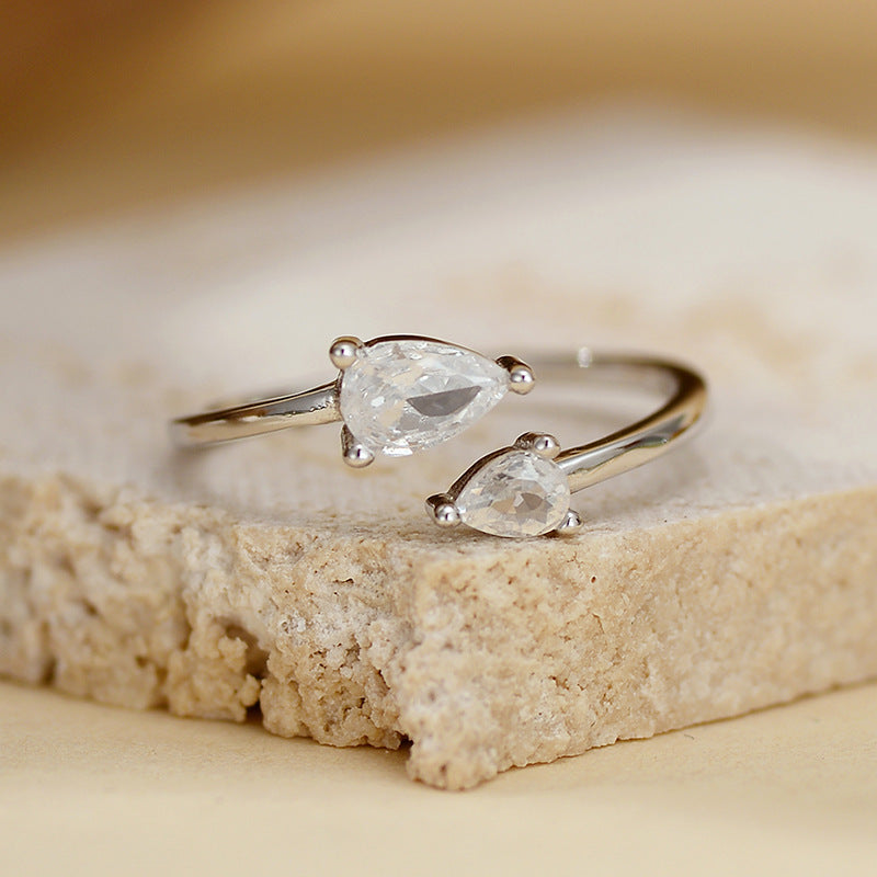 JUSSAN Starlight Teardrop Sterling Silver Ring