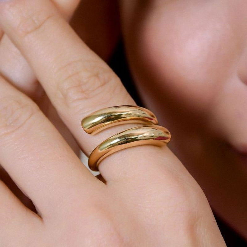 JUSSAN Geometric Hoop Luxe Sterling Silver Ring