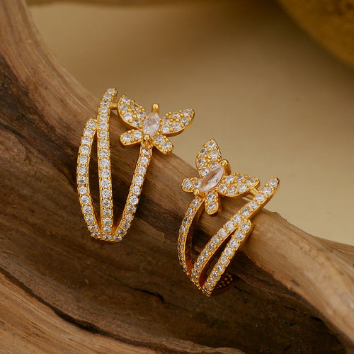 JUSSAN Butterfly Pave Luxe Sterling Silver Earrings