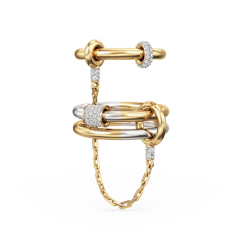 JUSSAN Pave Hoop Sterling Silver Ring