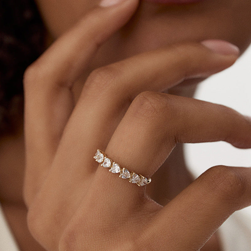 JUSSAN Heart Pave Luxe Sterling Silver Ring