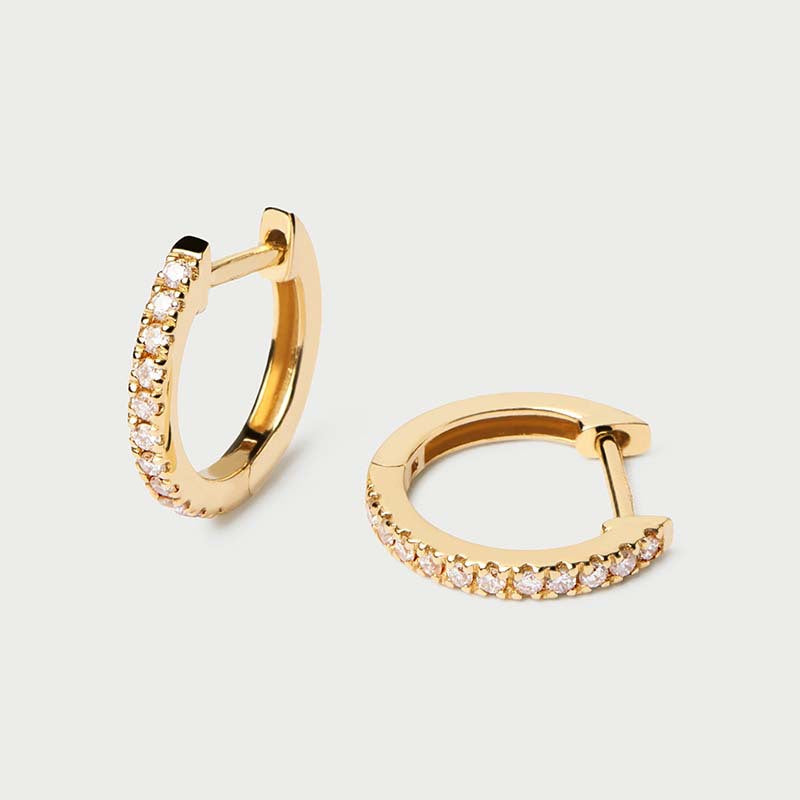 JUSSAN Pave Minimal Luxe Sterling Silver Earrings