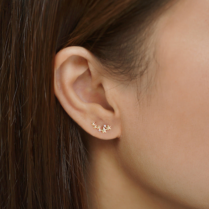 JUSSAN Star Pave Luxe Sterling Silver Earrings