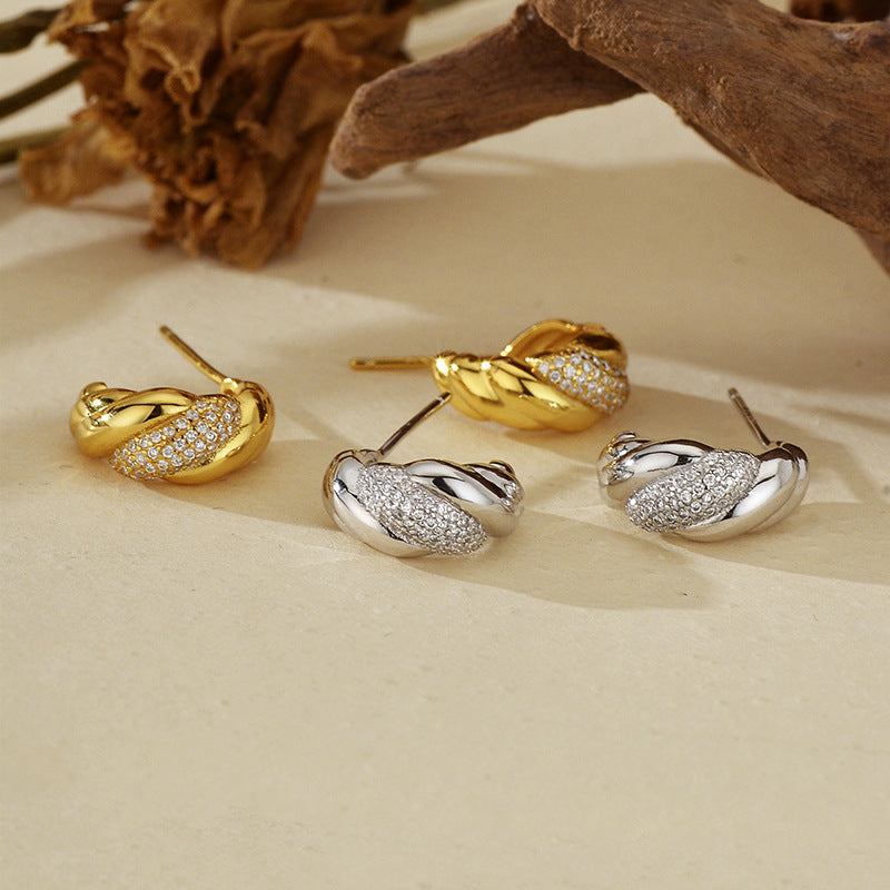 JUSSAN Pave Luxe Sterling Silver Earrings