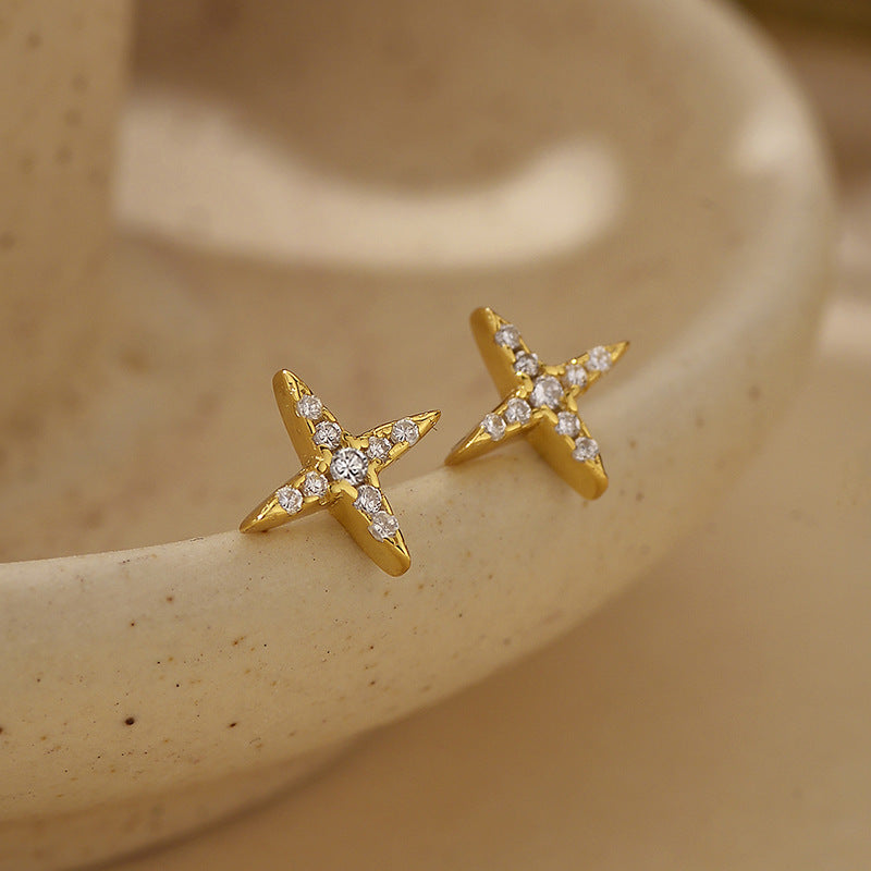 JUSSAN Star Minimal Luxe Sterling Silver Earrings
