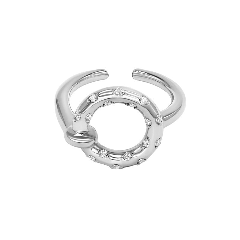 JUSSAN Pave Minimal Luxe Sterling Silver Ring