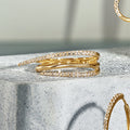 JUSSAN Pave Minimal Sterling Silver Ring