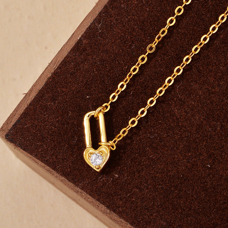 JUSSAN Heart Pave Luxe Sterling Silver Necklace