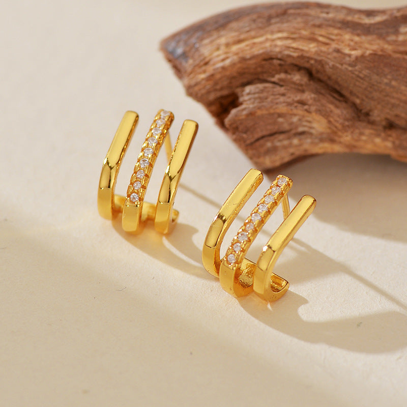 JUSSAN Pave Luxe Sterling Silver Earrings