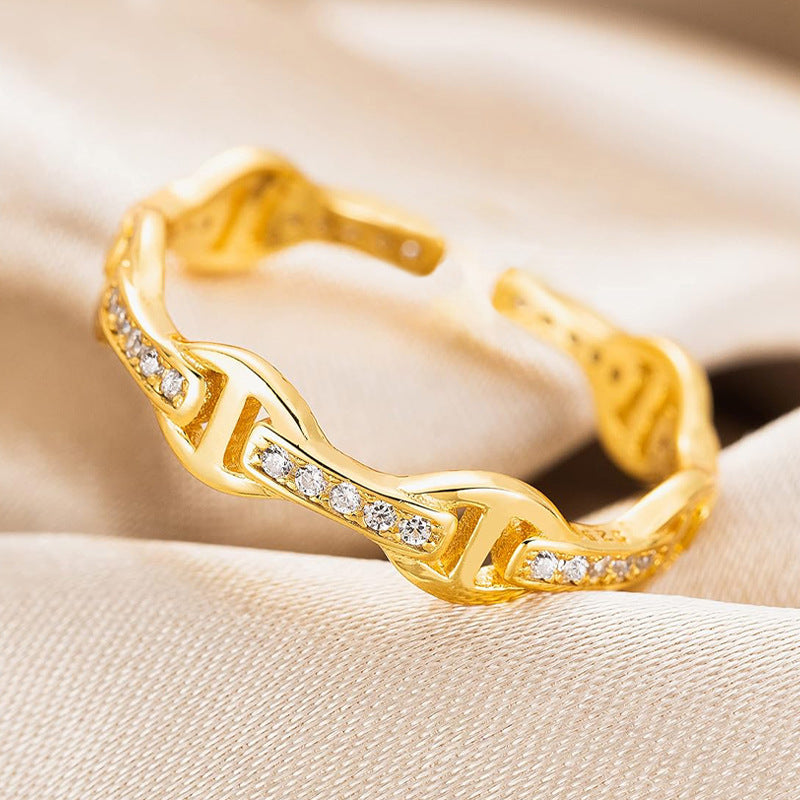 JUSSAN Pave Sterling Silver Ring