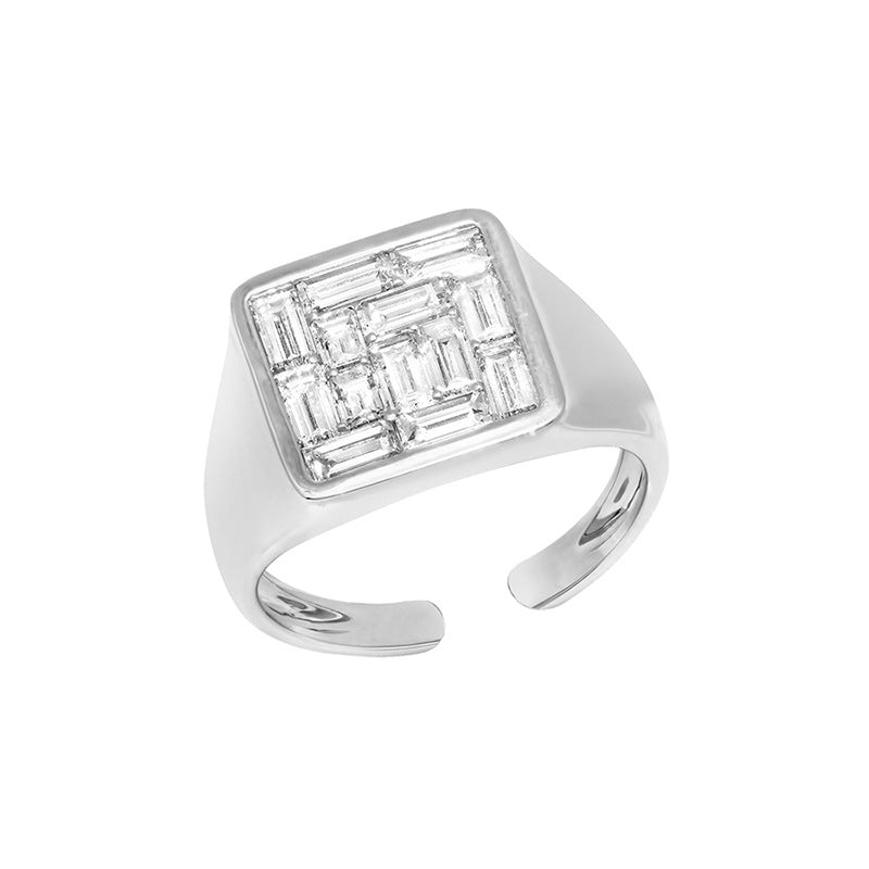 JUSSAN Pave Minimal Luxe Sterling Silver Ring