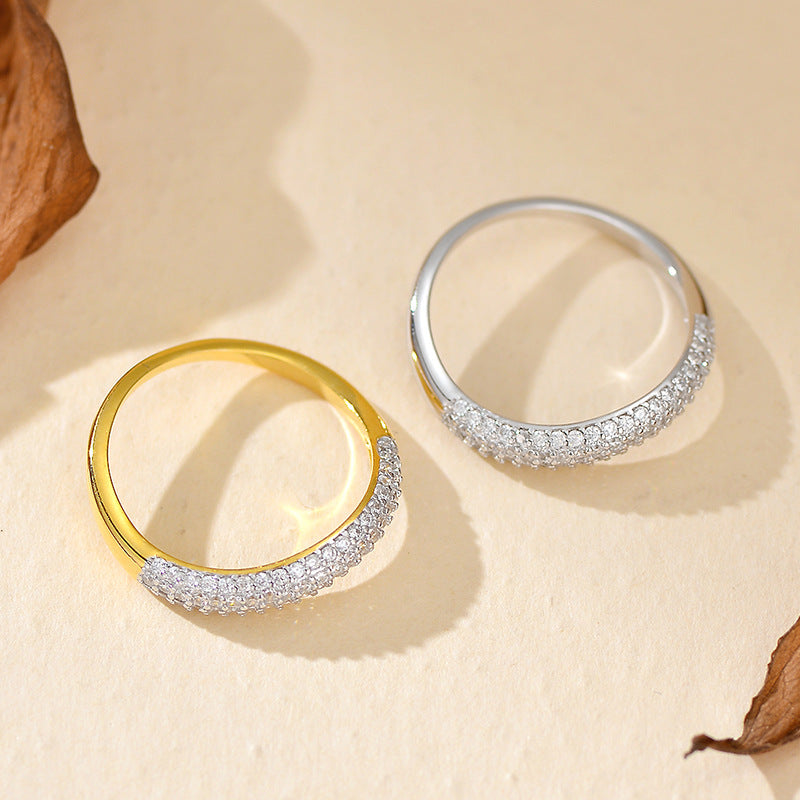 JUSSAN Geometric Hoop Minimal Sterling Silver Ring