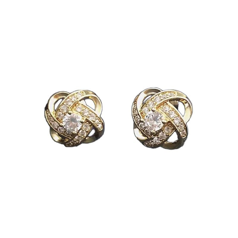 JUSSAN Clover Pave Luxe Sterling Silver Earrings