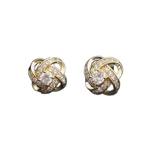 JUSSAN Clover Pave Luxe Sterling Silver Earrings
